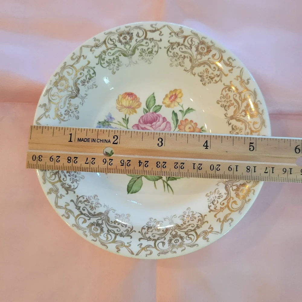 Vintage Dish ~ Knowles Rimmed Fruit/Dessert (Sauce) Bowl ~ Shabby Chic ~